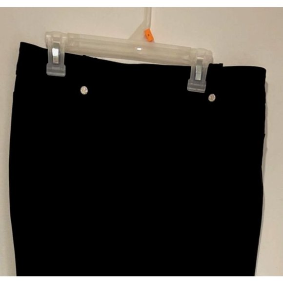 Vintage 90s ABS Allen Schwartz Pants Flare Leg Metallic Studs Size 6 - Picture 2 of 8